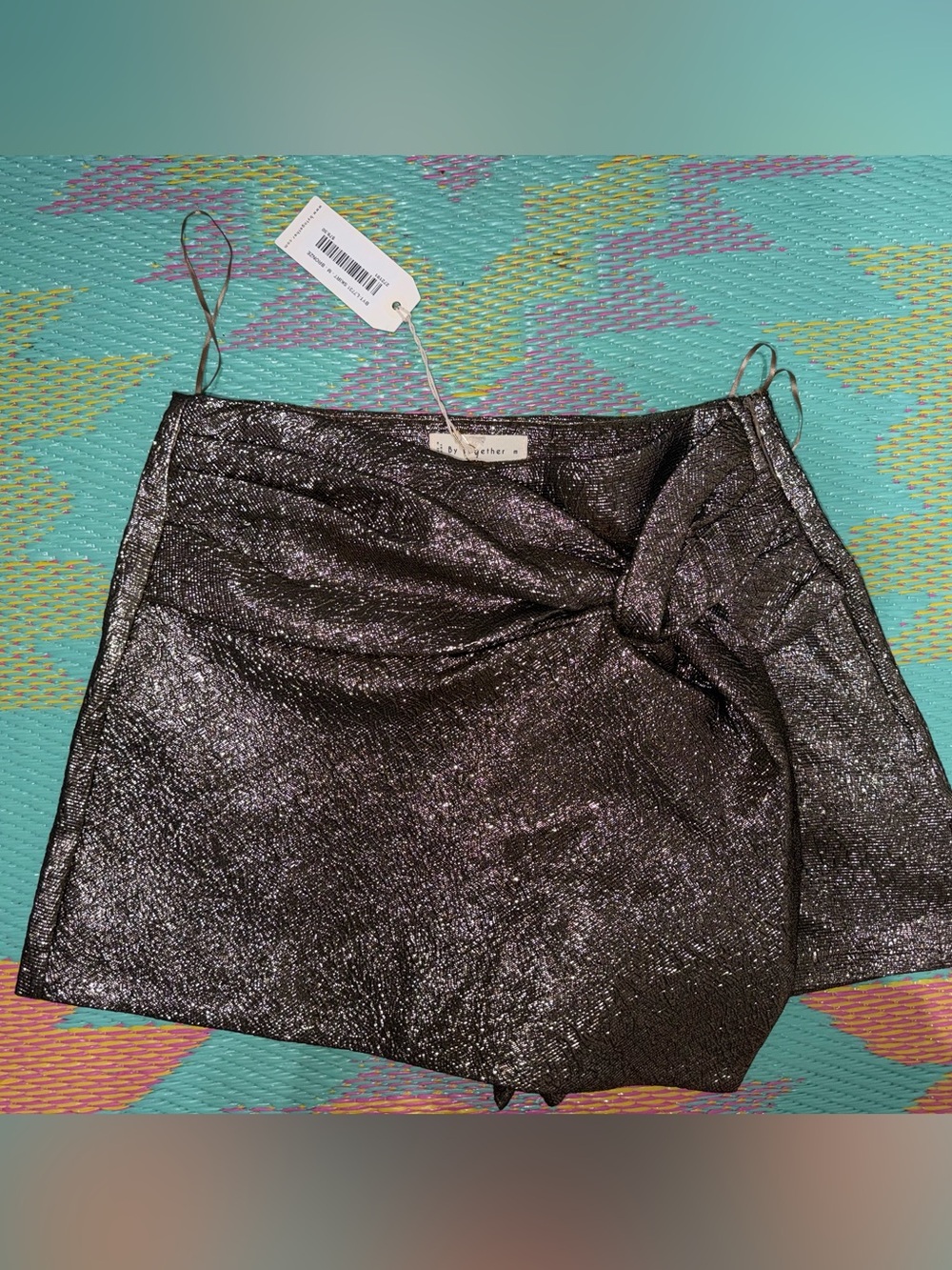 By Together Shimmery Black Mini Skort